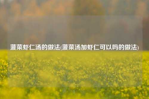 菠菜虾仁汤的做法(菠菜汤加虾仁可以吗的做法)